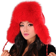 Load image into Gallery viewer, Fur Story Women&#39;s Trapper Hat with Fur Earflap Warm Winter Fur Bomber Hat