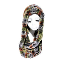 Load image into Gallery viewer, Fur Story 15670 Women&#39;s Knitted Real Rabbit Fur Beanie Hat with Fur Hat Scarf