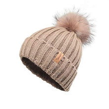Load image into Gallery viewer, Pilipala Womens Knit Beanies Hats with Fur Pom Bobble Hat Skull Cap Cable Beanie for Women