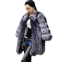 Load image into Gallery viewer, fur story Women&#39;s Real Fox Coat 3/4 Sleeve Leather Joint