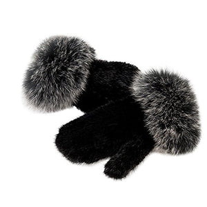 Fur Story FS17820 Women's Knitted Mink Fur Gloves Winter Warm Fur Mittens