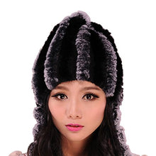 Load image into Gallery viewer, Fur Story Women&#39;s Real Rex Rabbit Fur Hat Thick Warm Winter Hat with Fur Tassels Headgear