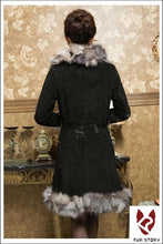 Load image into Gallery viewer, Genuine Leather Coat Pig Suede Leather Silver Fox Fur Collar  Jacket Outwear  010204