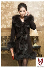 Load image into Gallery viewer, Genuine Leather Coat Pig Suede Leather Silver Fox Fur Collar  Jacket Outwear  010204