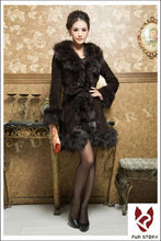 Load image into Gallery viewer, Genuine Leather Coat Pig Suede Leather Silver Fox Fur Collar  Jacket Outwear  010204