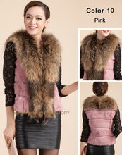Load image into Gallery viewer, Natural Rabbit Fur Knitter Sweater Long Vest Waistcoat Jacket