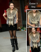 Load image into Gallery viewer, Natural Rabbit Fur Knitter Sweater Long Vest Waistcoat Jacket
