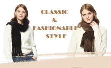 Load image into Gallery viewer, Women&#39;s Knitted Mink Fur Scarf For Winter Warm Shawl Scarves Fur Story FS050303