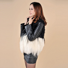 Load image into Gallery viewer, Women&#39;s Natural Fur Coat with Genuine Sheep Leather Sleeve