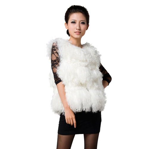 Rabbit  Lamb Fur Vest Waistcoat Coat Jacket Ladies' Garment 5colors