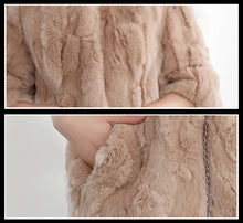 Load image into Gallery viewer, Women&#39;s  Real Rex Rabbit Fur Coat  Bright color Natural Fur Coat Female 13013