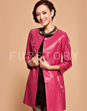 Load image into Gallery viewer, Genuine Sheep Leather Outer Coat Windbreak Top Quality Lamb Leather