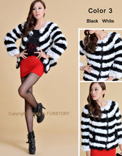 Load image into Gallery viewer, Real Knitted Rabbit Fur Coat Jacket Vest High Quality Fur Sweater Short Version Hot Sale Fur Story FS13004