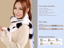 Load image into Gallery viewer, Real REX Rabbit Fur Scarf Rabbit Ball Fur Wrap Cape Shawl Neck Warmer FS15504