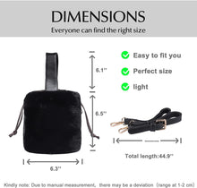 Load image into Gallery viewer, Crossbody Bags for Women Faux Fur Drawstring Bucket Shoulder Bag Purses and Handbags for Ladies Girls