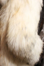 Load image into Gallery viewer, knitted Real Raccoon fur with big hood overcoat jacket long sleeve puff /Super warm/Natural style/Vintage FS13005
