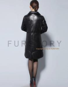 Genuine Sheep Leather Coat Down Overcoat Top Grade Leather Jacket