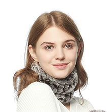 Load image into Gallery viewer, Women Winter Knitted Rex Rabbit Neck Warmer Infinity loop Scarf Scarves For Women Ladies