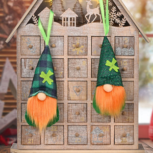 St Patricks Day Gnome Plush Elf Decorations green Pendant Decoration 22B57