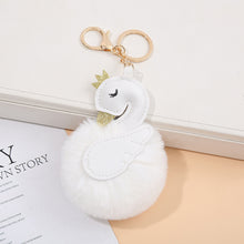 Load image into Gallery viewer, Pom Pom Keychain pendant plush ball ornament animal cartoon key ring 22C18