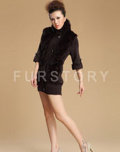 Load image into Gallery viewer, Natural Rabbit Fur Coat Jacket Overcoat Fur Coat Women