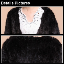 Load image into Gallery viewer, Women&#39;s Rabbit Fur Coat Knitted Gradient Color Natural  Fur Coat Female