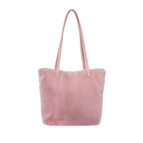 Tote Bag Faux Fur Purses for Women Plush Handbag Fuzzy Shoulder  21842