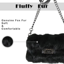 Load image into Gallery viewer, Satchel Bags for Women Fox Fur Satchel Purse Removable Crossbody Strap Shoulder Bag Dark Green FS19809