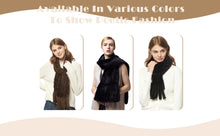 Load image into Gallery viewer, Women&#39;s Knitted Mink Fur Scarf For Winter Warm Shawl Scarves Fur Story FS050303