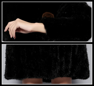Knitted Mink Fur Coat Female Elastic Free Size Natural Fur Women's Winter Coats