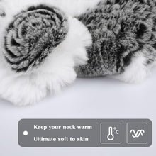Load image into Gallery viewer, Women&#39;s Rex Rabbit Fur Scarf Ladies Flowers Crochet Winter Warm Knitted Fashion Scarf Scarves for Women