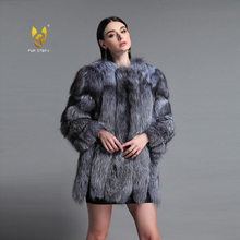 Load image into Gallery viewer, Natural Fox Fur Coat Luxury Fur Overcoat Garment Jacket Large Size O-Neck