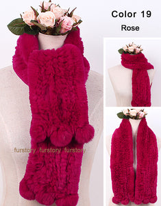 REX Rabbit Fur Scarf Wrap Cape Shawl Neck Warmer 9 Colors NEW Soft S/L FS050129
