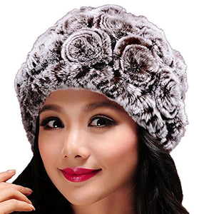 Winter Hats for Women Knitted Real Rex Rabbit Fur Hat Skullies Beanie Cap Womens Winter Hats Fur Story FS13601