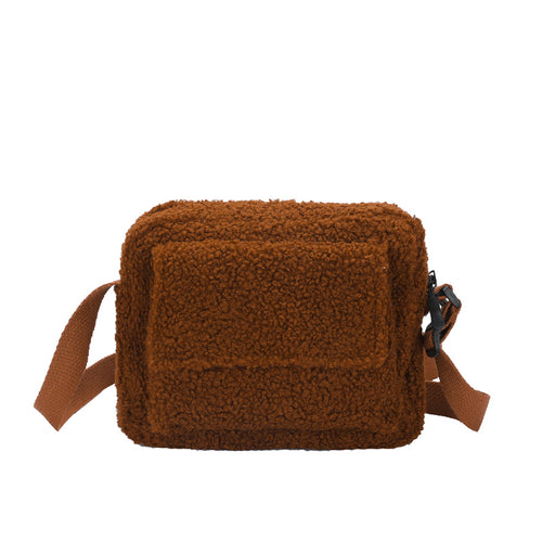 Fluffy Plush Square Shoulder Bag Crossbody Bag Female Mini Bag 22441