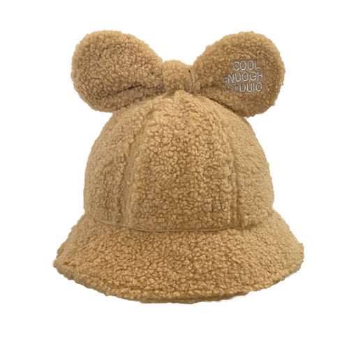 Winter Plush Fuzzy Bucket Hat mickey ears  Fisherman Hats for Women 22633