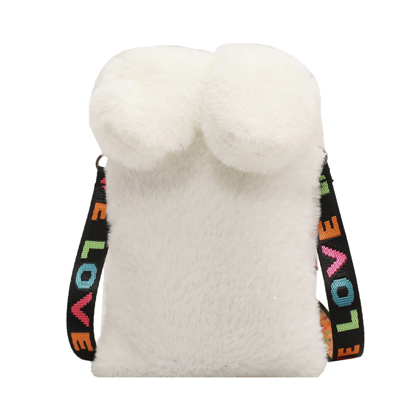 Women Cute plush phone bag small Crossbody backpack shoulder Bag 22448