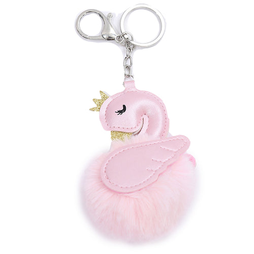 Pom Pom Keychain pendant plush ball ornament animal cartoon key ring 22C18