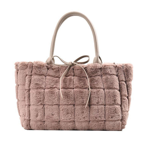 Women Handbags Overlarge Tote Bag Fluffy Soft Plush 22446