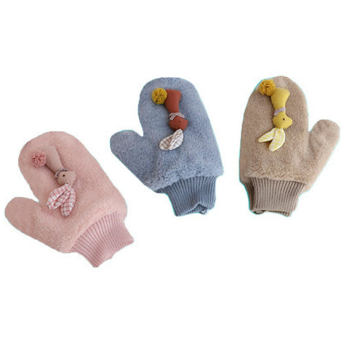 Full Finger Cute Plush Gloves Winter Thick Warm Mittens 22838