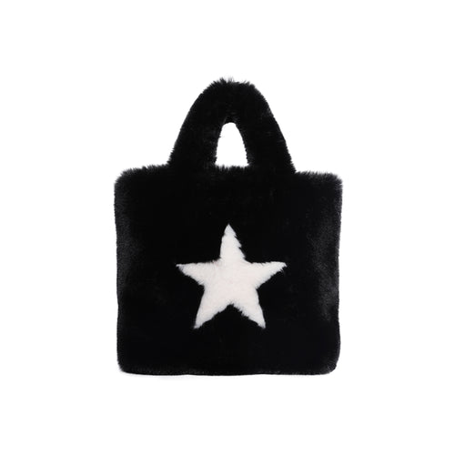 Tote Bag Faux Fur Clutch Purses and Handbags for Women 21841