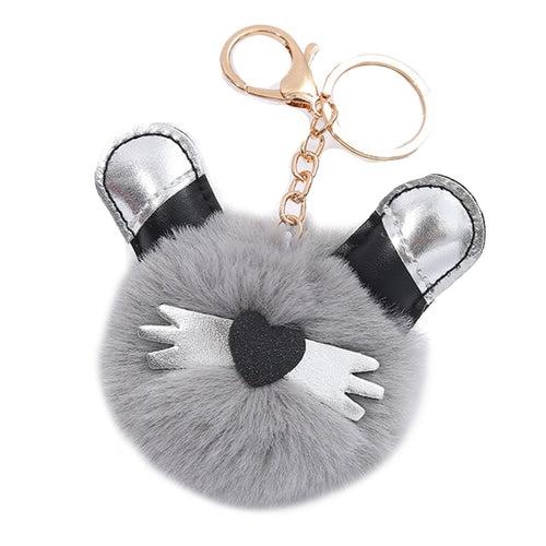 Animal cartoon keychain car ornament mouse hair ball pendant 22C14