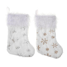 Load image into Gallery viewer, Sequin Snowflake Christmas Stockings Candy Gift Bags 22868