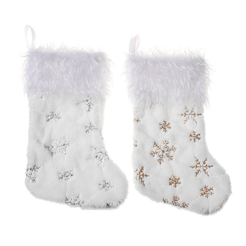 Sequin Snowflake Christmas Stockings Candy Gift Bags 22868