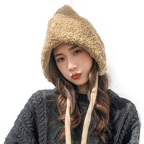 Women's Winter Beanie Hats Trapper Hat with Claimond Veins Warm Furry Hat 22627