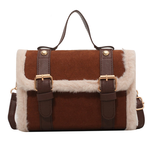 Winter Plush Shoulder Bags Messenger Bag Handbags for Women 22423
