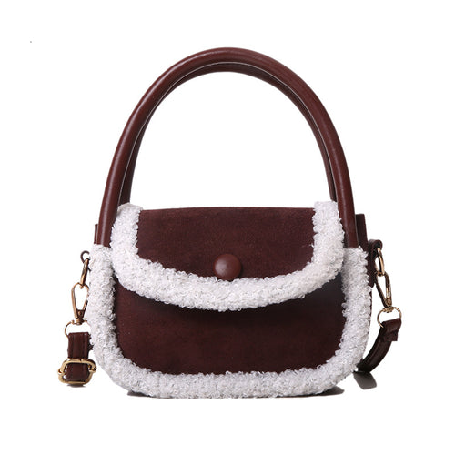 Women Plush Shoulder Bag Fashion Fluffy Crossbody Purse Soft Warm 22419