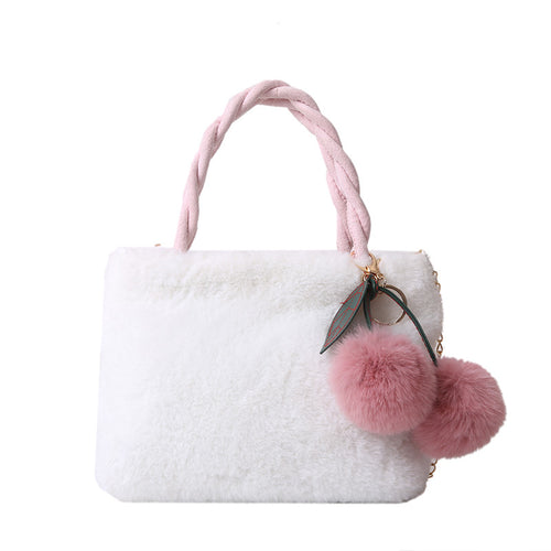 Plush Underarm Bag Ladies Fluffy Shoulder Bag Fluffy Tote Bag 22415