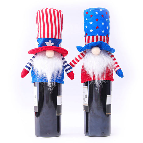 American Independence Day Gnomes Wine Bottle Topper Cover 22867