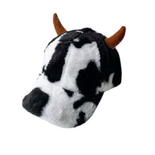 Load image into Gallery viewer, Horn cow plush cap Plush Fashion Woman Baseball Caps 22623